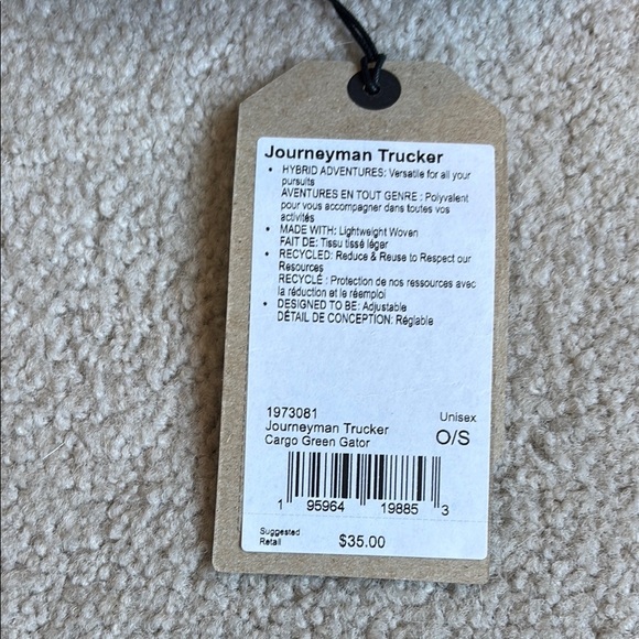 New Prana Gray Olive Trucker Hat with See you Later Alligator Design - Picture 3 of 4